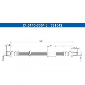 Tubo de freno ATE 24.5140-0354.3 - Latiguillo de freno con alta resistencia, fabricado en materiales duraderos, diseñado para un rendimiento óptimo en sistemas de frenado, compatible con diversas