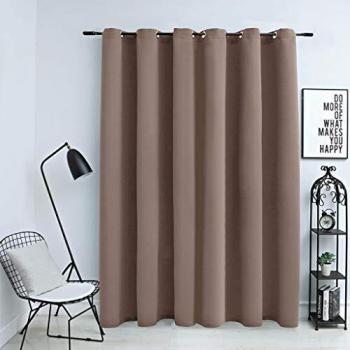 vidaXL Cortina Opaca con Anillas de Metal, 290 x 245 cm, Color marrón