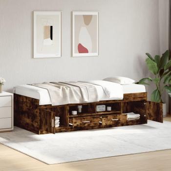 Sofá cama con cajones sin colchón Smoke Oak 100x200cm