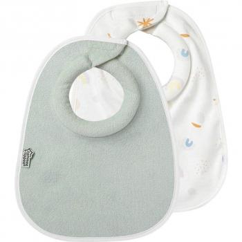 Baberos de Lactancia Comfeefit Tommee Tippee Extra Absorbentes Ajustables y Reversibles Material Oeko-Tex Pack de 2 - Verde Agua y Arco Iris