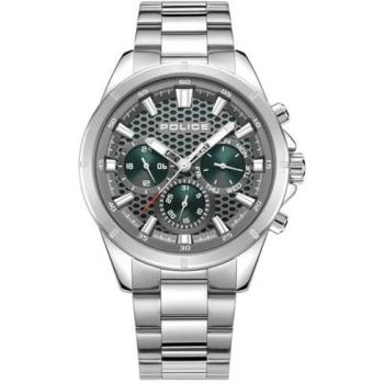 Reloj Hombre Police Malawi PEWGK2204106 Verde con Pulsera de Acero Plateado (45 mm)