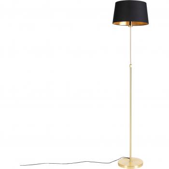 Lámpara de pie dorada/latón con pantalla negra regulable 35 cm - Parte