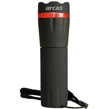 Arcas 1W LED Flashlight with Zoom, 60-70 Lumens, IP67 Waterproof