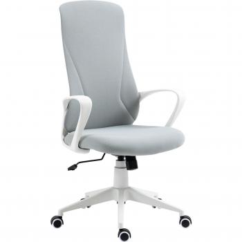 Vinsetto Silla de Oficina Ergonómica Giratoria con Altura Ajustable, Reposabrazos, Función de Inclinación Basculante y Respaldo Alto 62x56x110-119.5