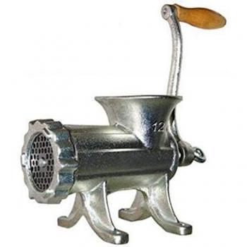 Picadora de Carne Manual Reber N°22 de Hierro Fundido con Fijación a Banco y Eje de Paso Variable