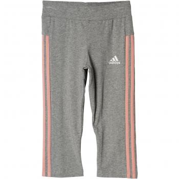 adidas Yg 3S Tgt Mallas 3/4, Niñas, Gris