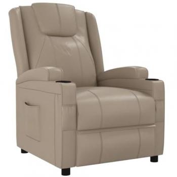 Sillón reclinable de cuero sintético color capuchino Vidaxl Marrón