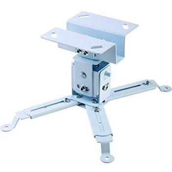 Iggual STP01 - Soporte de Techo Giratorio e Inclinable para Proyector, Hierro, Color Blanco, Distancia de Agujeros Máxima 370 mm, Capacidad hasta 25 Kilos