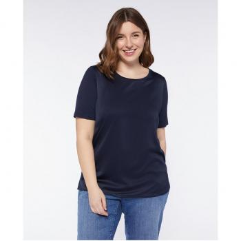 Camiseta de mujer en dos tejidos con manga corta