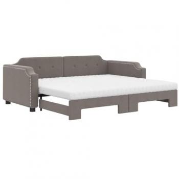 Sofá cama nido con colchón tela gris taupe 100x200 cm