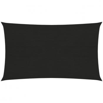 Toldo de vela HDPE negro 160 g/m² 2x5 m