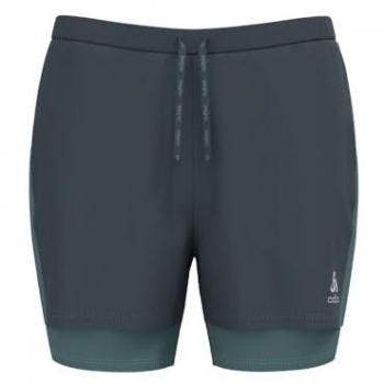 Odlo Essential 3 Inch 2 en 1 Pantalones Cortos para Mujer - Gris Oscuro, Turquesa