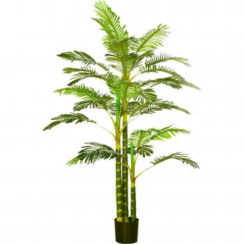 Planta Artificial Palmera Areca Grande 190 cm con Maceta y 30 Hojas
