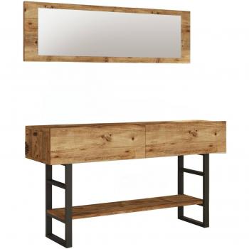 Consola Multiusos Efecto Madera Roble 139x43 cm