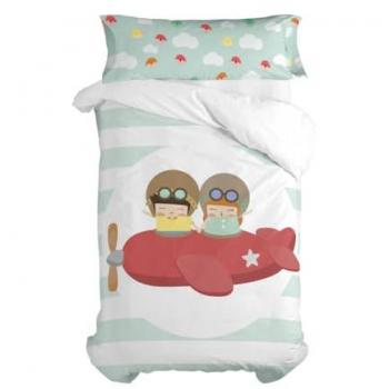 Juego de Funda Nórdica Multicolor Learning To Fly de HappyFriday para Cama de 105 cm - 2 Piezas