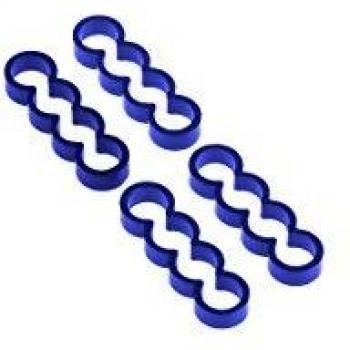 Alphacool Eiskamm Alu X4 Flat Cable Holder - 4mm Blue - Pack of 4