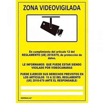 Normaluz RD30042 - Señal Zona Videovigilada PVC Glasspack 0,7 mm 21x30 cm