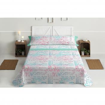 Lois letras juego de sábanas 3 piezas, 50% algodo 50% poliester, gris cama 90x190/200