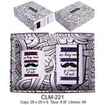 Roymart CLM-221 Set de Caja Regalo con Mensaje, Taza y Libreta A6 con Goma, Cerámica, 25x7x20 cm