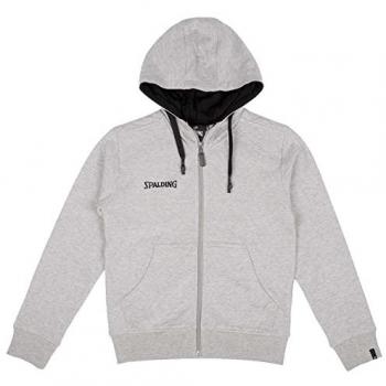 Sudadera de baloncesto Spalding Flow con cremallera, color gris, talla XXXL
