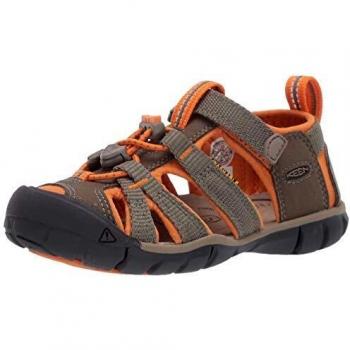 Keen Seacamp II CNX, Sandalia Unisex Niños, Oliva Pursho/Naranja Russet, 43 EU
