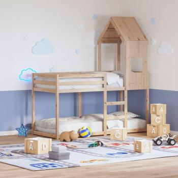 Techo de cama infantil madera maciza pino 55x99x139,5 cm marrón vidaXL
