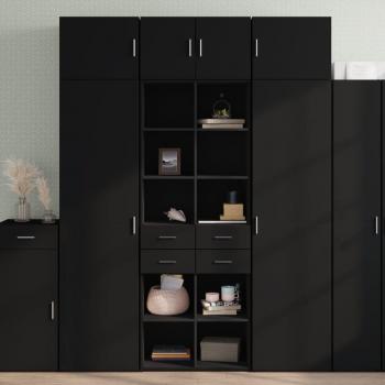 Armario negro de madera multicapa 70x42,5x185 cm