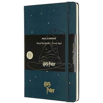 Moleskine Large Size 13 x 21 cm Harry Potter Ruled Notebook, Limited Edition Notebook, Sorting Hat Theme, Hard Cover, Colour Tide Green, 240 Pages