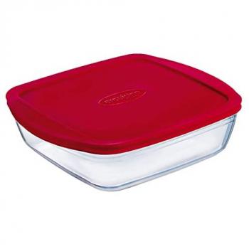 Fiambrera Rectangular con Tapa Ô Cuisine Cook&store Ocu Rojo 2,5 L 28 x 20 x 8 cm Silicona Vidrio (5 Unidades)