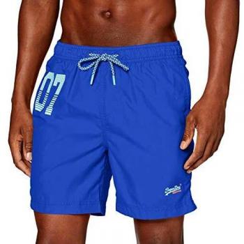 Superdry Waterpolo Swim Short Pantalones Cortos, Azul