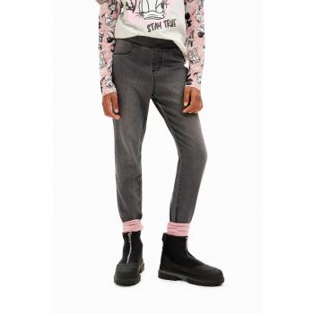 Leggings largos de niña efecto denim Desigual, color gris, tejido elástico, diseño estilo denim, ajuste ceñido, confortable y versátil para uso diario