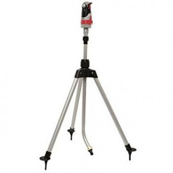Aspersor Rotatorio 4 Posiciones con Trípode Telescópico para Riego de Jardines y Césped