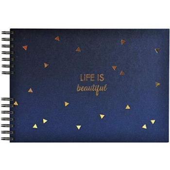 Álbum de fotos espiral LIFE 50 páginas negras 32x22 cm - Azul
