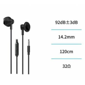 Auricular con cable jack 3,5mm EP3010 Negro