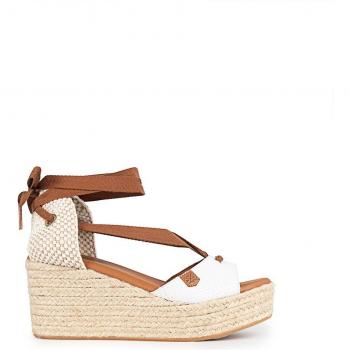 Sandalias de cuña Popa Valdes Snake Blanco
