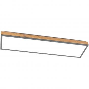 Lámpara de techo Laviona LED de Lindby con CCT, 80 cm, moderna, color marrón, hecha de madera, para salón y comedor, incluye 1 lámpara LED