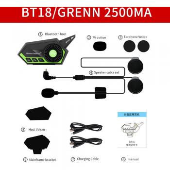 Auriculares Bluetooth estéreo con batería de 2500mAh para casco de motocicleta, manos libres y soporte para asistente de voz Siri