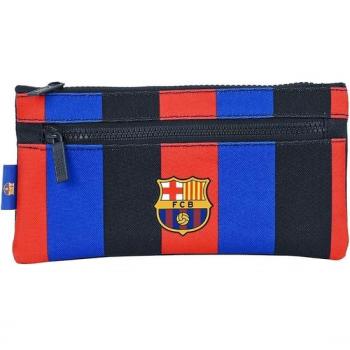 Portatodo Doble Cremallera F.C. Barcelona 22x11 cm - Safta, Unisex Niños, Azul Marino y Granate