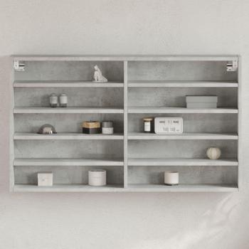 Gabinete de vitrina de cemento gris 100x15x58cm de madera multicapa