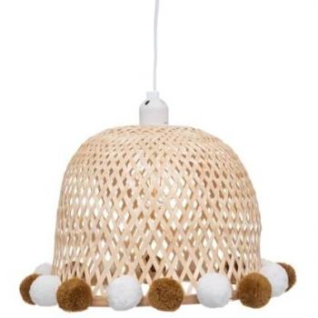 Suspensión de bambú con pompones para niños D28 cm - Beige Atmosphera