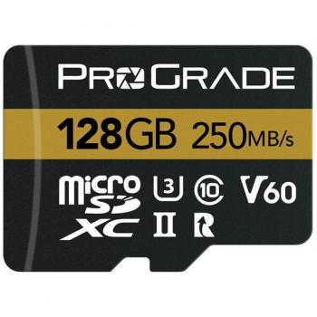 ProGrade 128GB UHS-II V60 MicroSD Card with SD Adapter