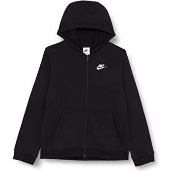 Nike Sportswear Club Full-Zip Hoodie for Kids - Black/White