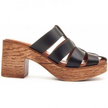 Sandalia de Piel Negra para Mujer Wikers Penguin 83713 Talla 36