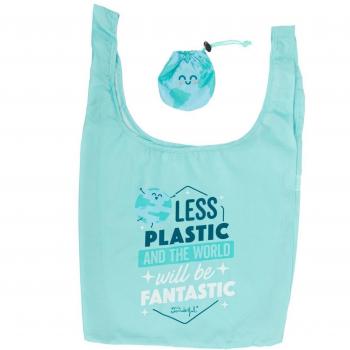 Bolsa de la compra plegable planeta - Less plastic and the world will be fantastic