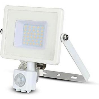 Faro LED 30W Samsung con Sensor de Movimiento y Crepuscular, Color Blanco 3000K, IP65