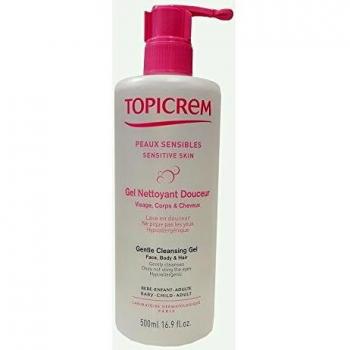 Topicrem Gentle Cleansing Gel 500ml - Gentle Cleansing Gel for Face, Body and Hair, Hypoallergenic, Soap-Free Formula, Moisturizing, Suitable for Sensitive Skin
