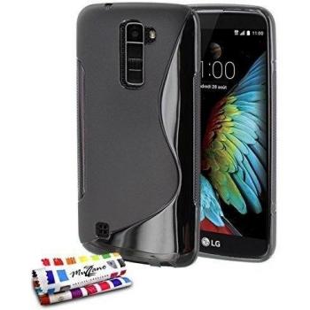 Carcasa Flexible Ultra-Slim LG K10 / K420N  [Le S Premium] [Negro] de MUZZANO + ESTILETE y PAÑO MUZZANO REGALADOS - La Protección Antigolpes ULTIMA, ELEGANTE Y DURADERA para su LG K10 / K420N