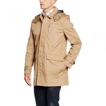 Cortefiel C1S Impermeable Capucha, Abrigo Para Hombre, Beige/Roasted, S