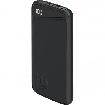 Batería Externa Goobay 53936, Polímero de litio, 10000 mAh, Negro, Banco de potencia, Li-Po, USB-C, QC 3.0, Carga móvil rápida,