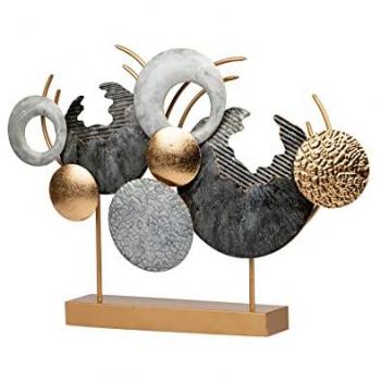 Figura Decorativa de Metal Elegante y Sofisticada 67x9x48 cm